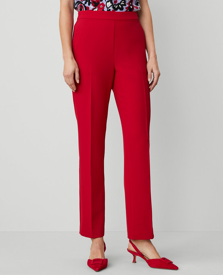 The Petite Straight Leg Pant in Fluid Crepe - Curvy Fit