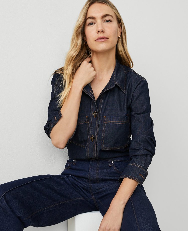 Petite Relaxed Chambray Shirt