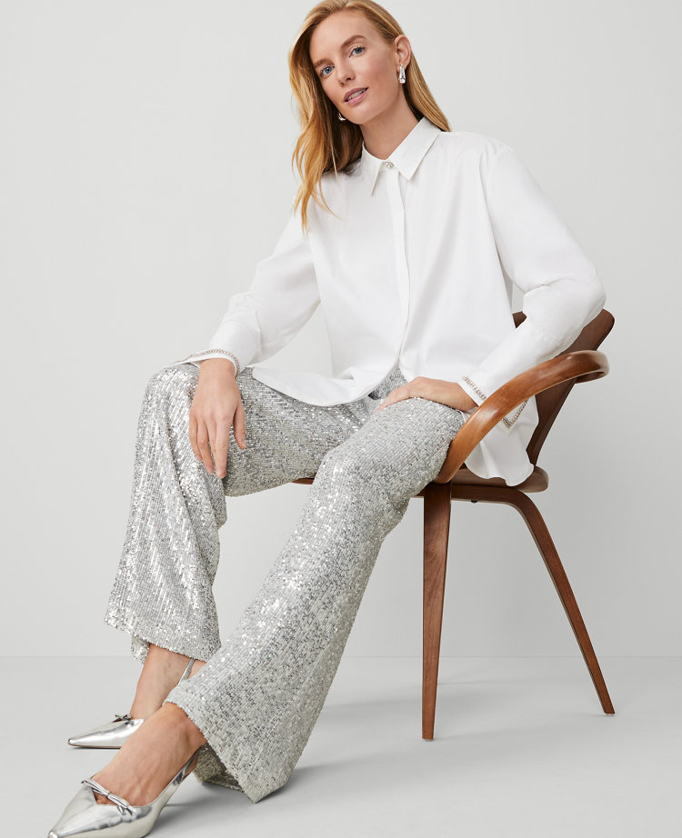 The Wide-Leg Pant in Sequin