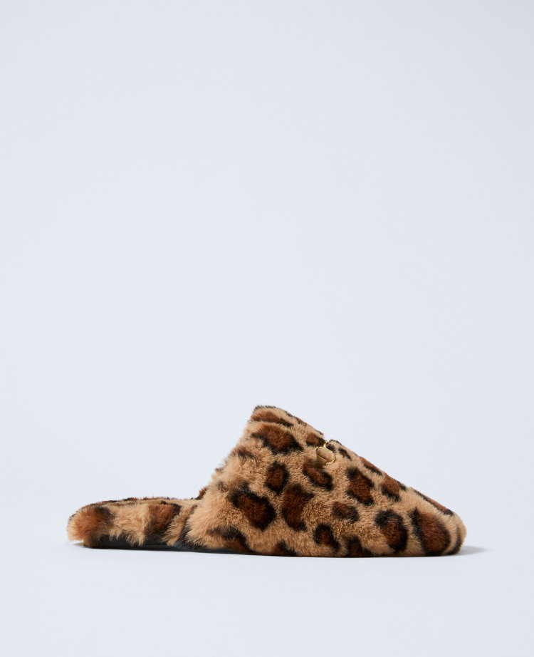 Weekend Collection Horsebit Fuzzy Slide Flat