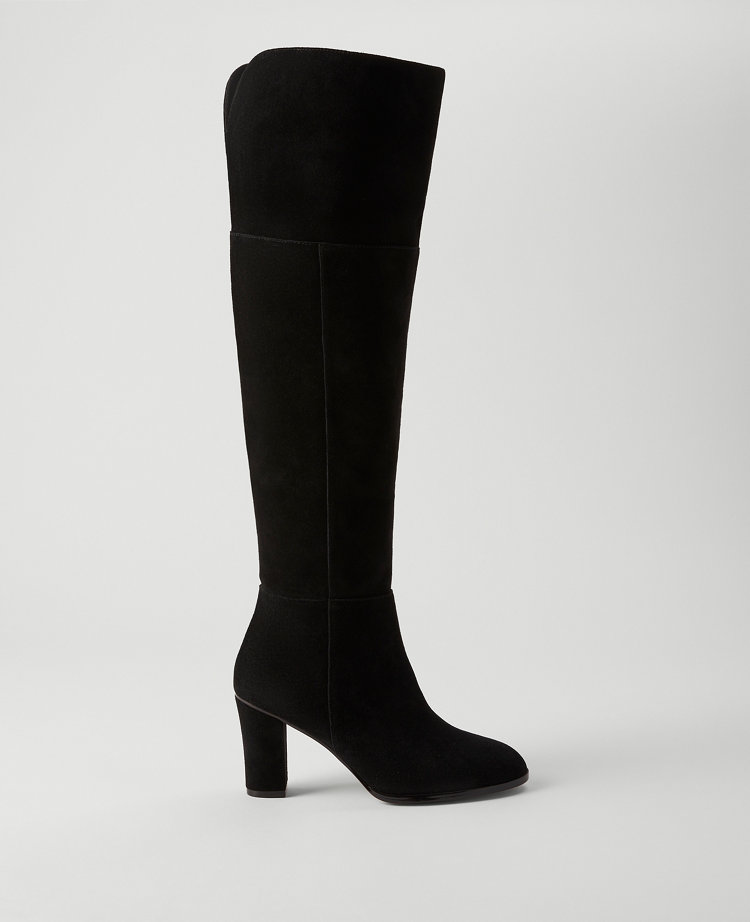 Over the knee suede boots block heel hotsell