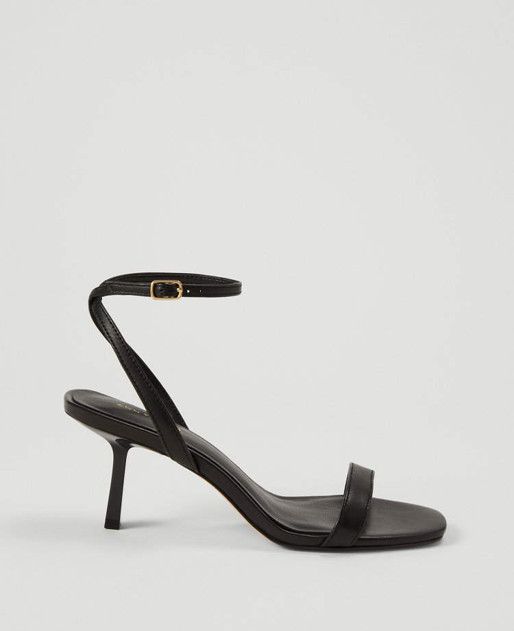 Stiletto Ankle Strap Leather Sandal