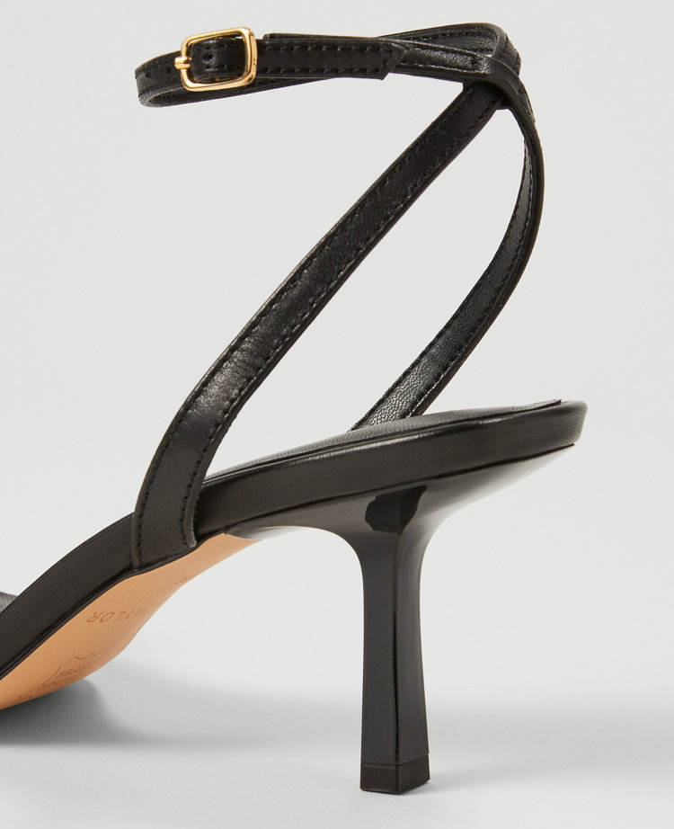 Stiletto Ankle Strap Leather Sandal