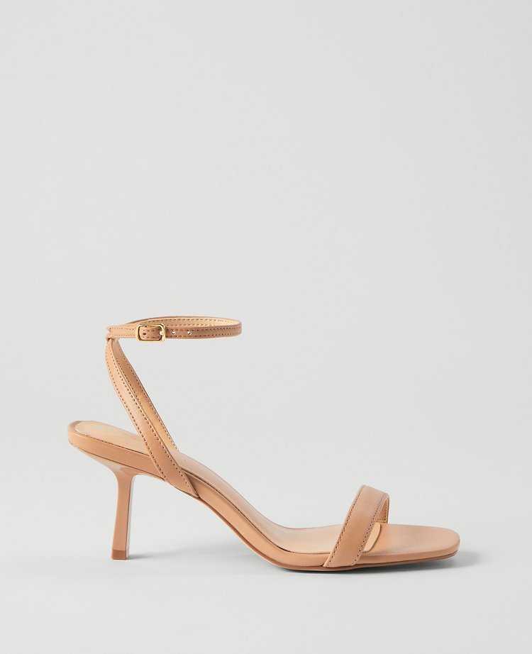 Stiletto Ankle Strap Leather Sandal