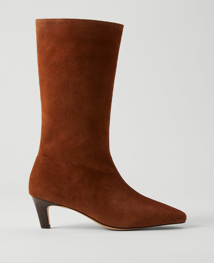 Suede Nip Toe Bootie