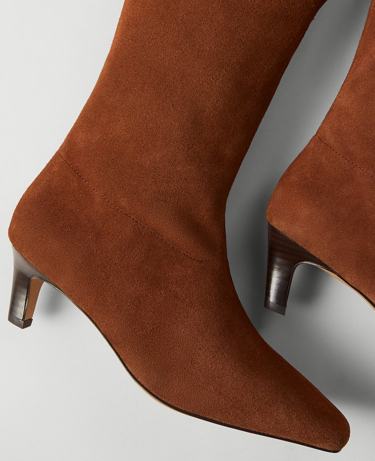 Suede Nip Toe Bootie