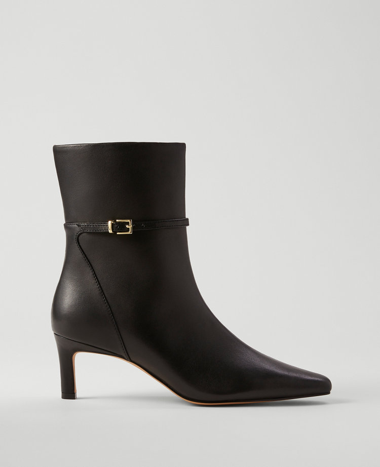 Ankle Chain Leather Bootie