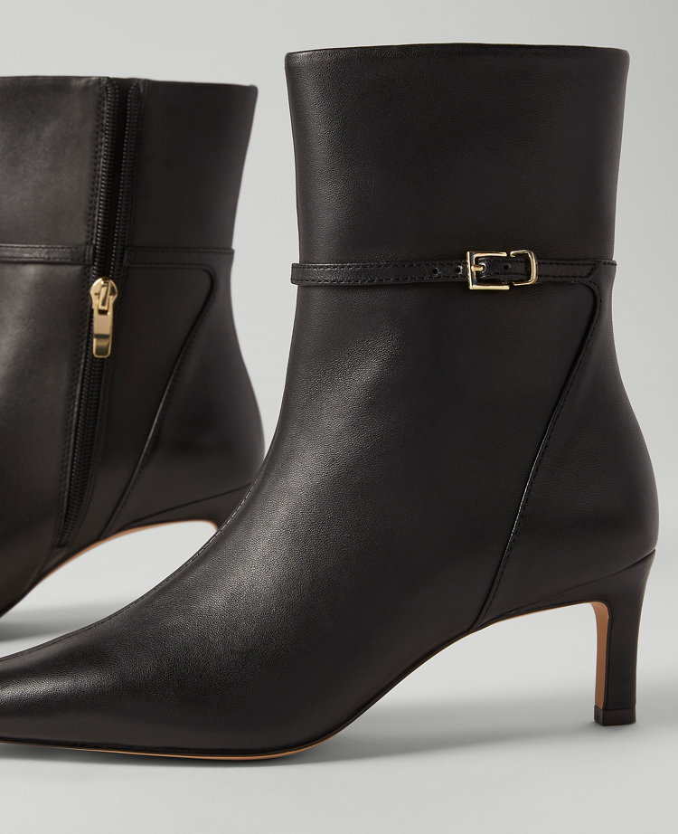 Ankle Chain Leather Bootie