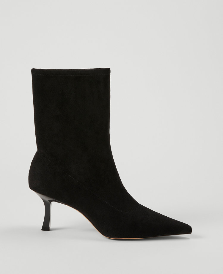 Microstretch Suede Pointy Toe Bootie