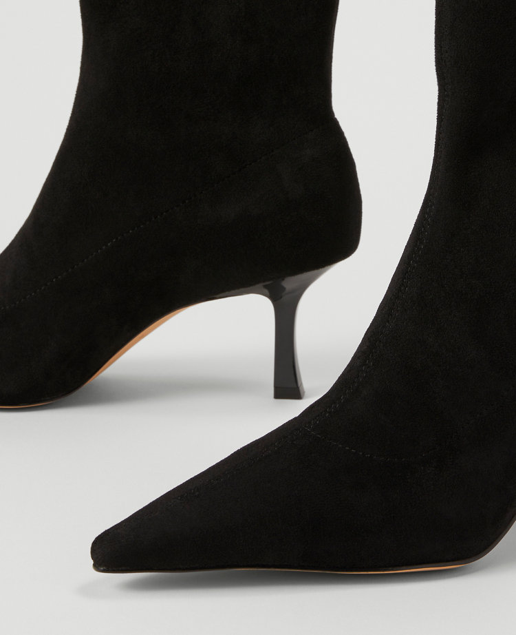 Microstretch Suede Pointy Toe Bootie