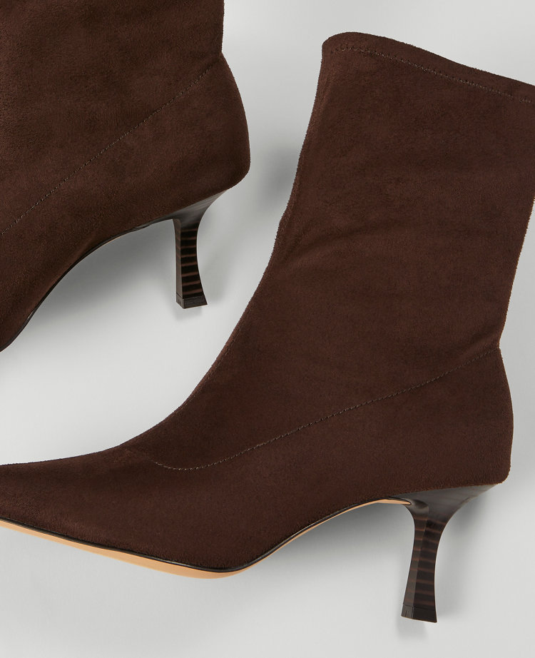 Microstretch Suede Pointy Toe Bootie