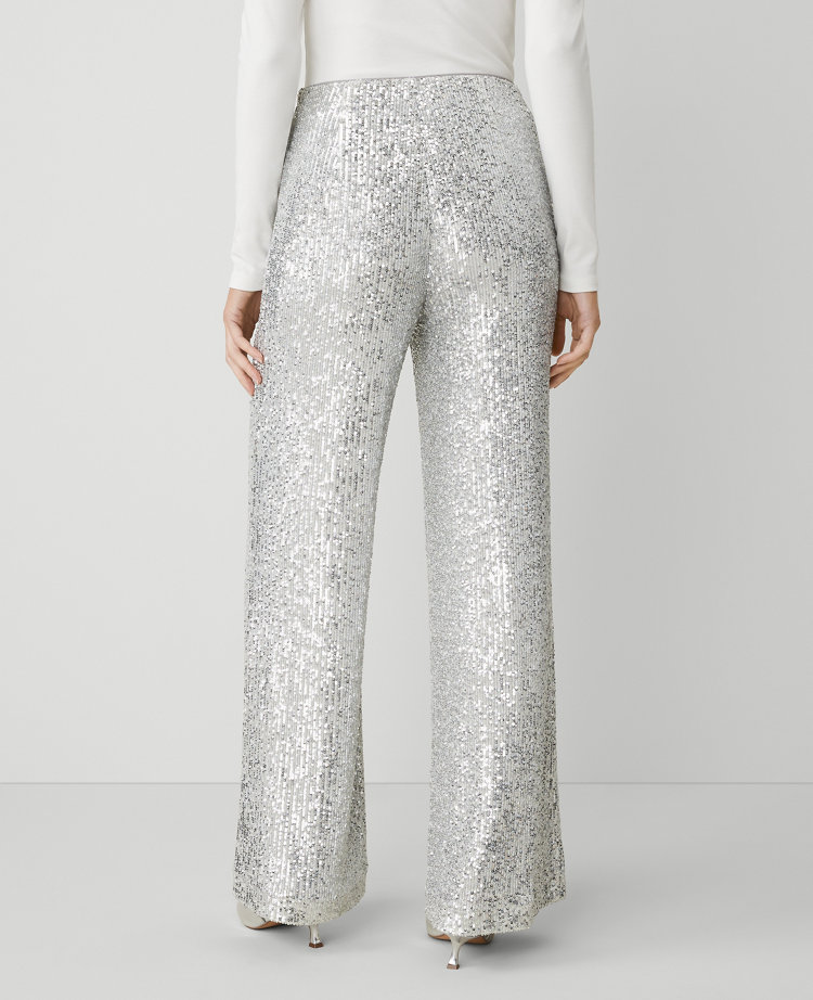 Petite The Wide-Leg Pant in Sequin carousel Product Image 3