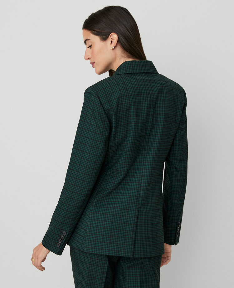 The Petite One-Button Blazer in Plaid