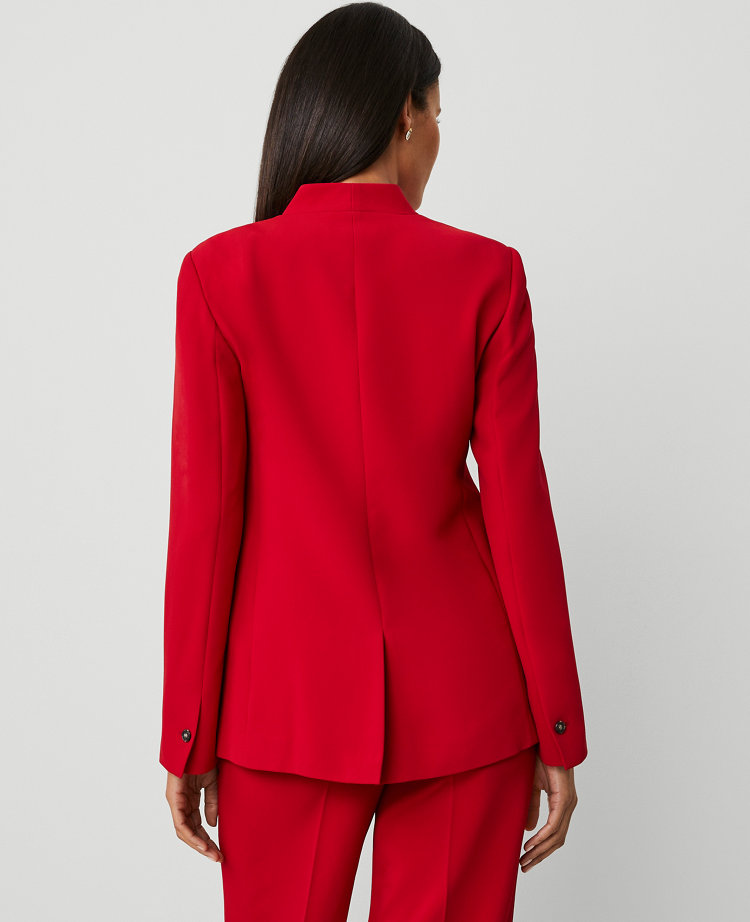 The Petite Cutaway Blazer in Fluid Crepe