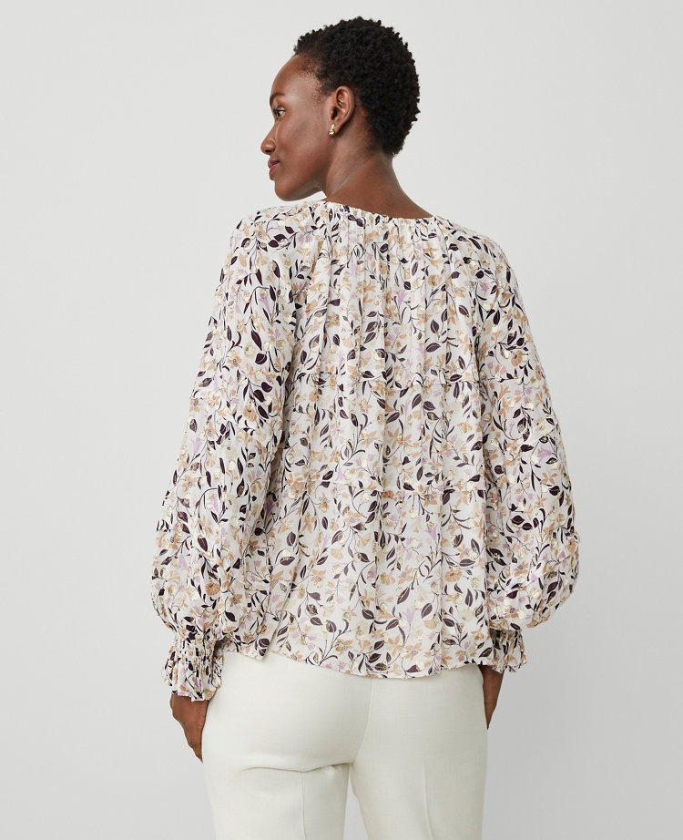 Floral Clip Split Neck Popover