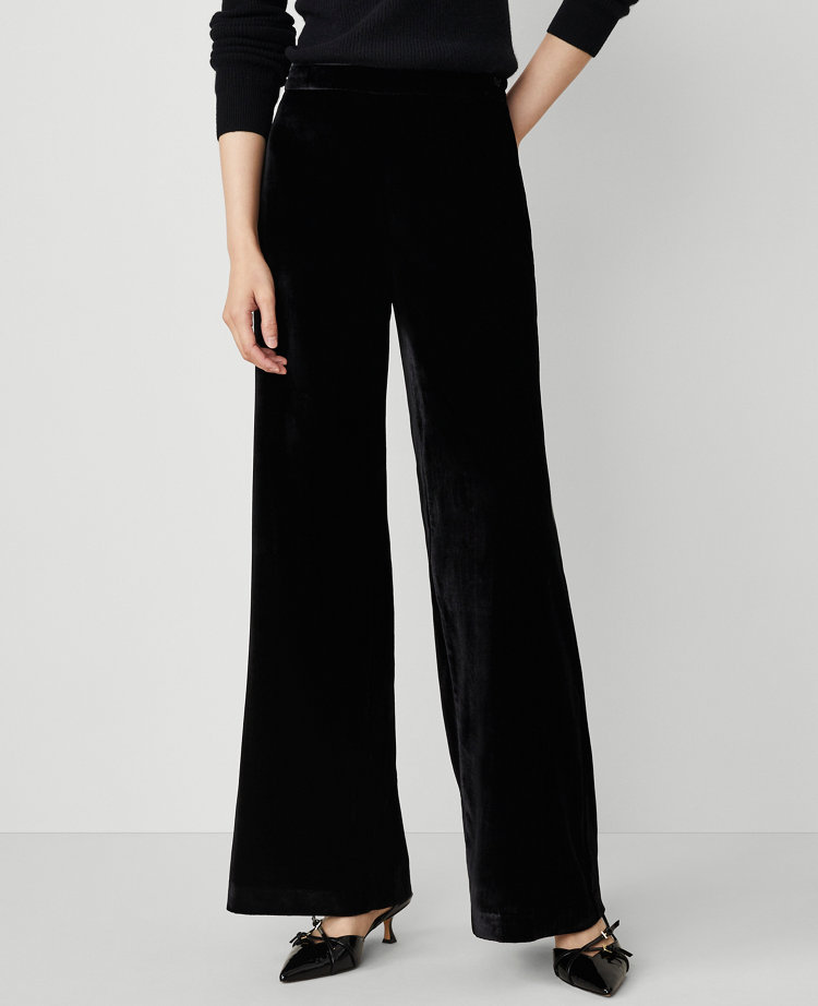 The Perfect Wide-Leg Pant in Drapey Velvet