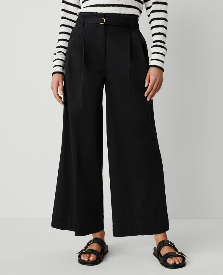 Weekend Collection Belted Wide-Leg Ankle Pant