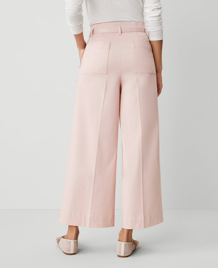 Weekend Collection Belted Wide-Leg Ankle Pant