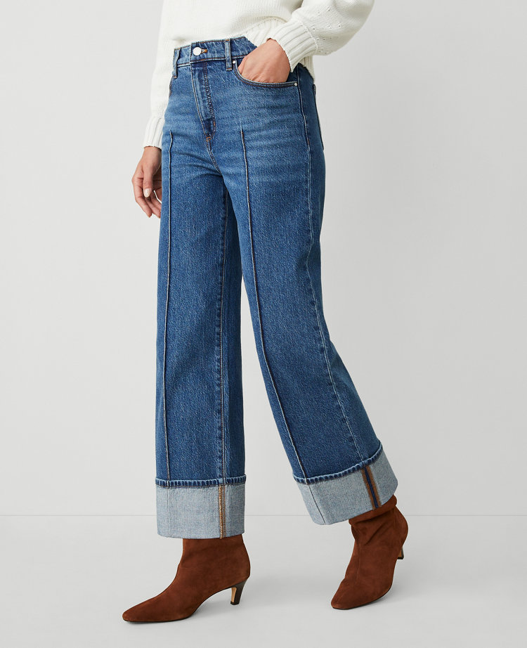 Petite Crop Pintuck Jean