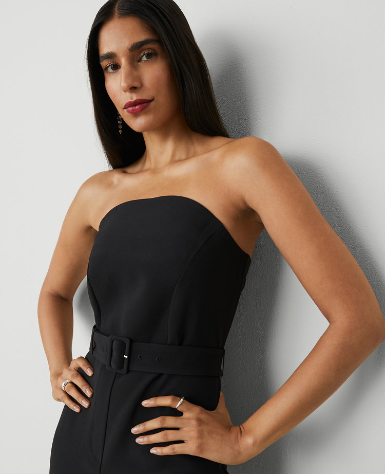 Petite Strapless Boot-Leg Jumpsuit