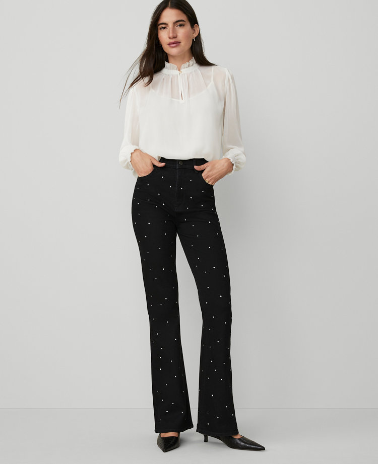 The Petite Embellished Flare Jean