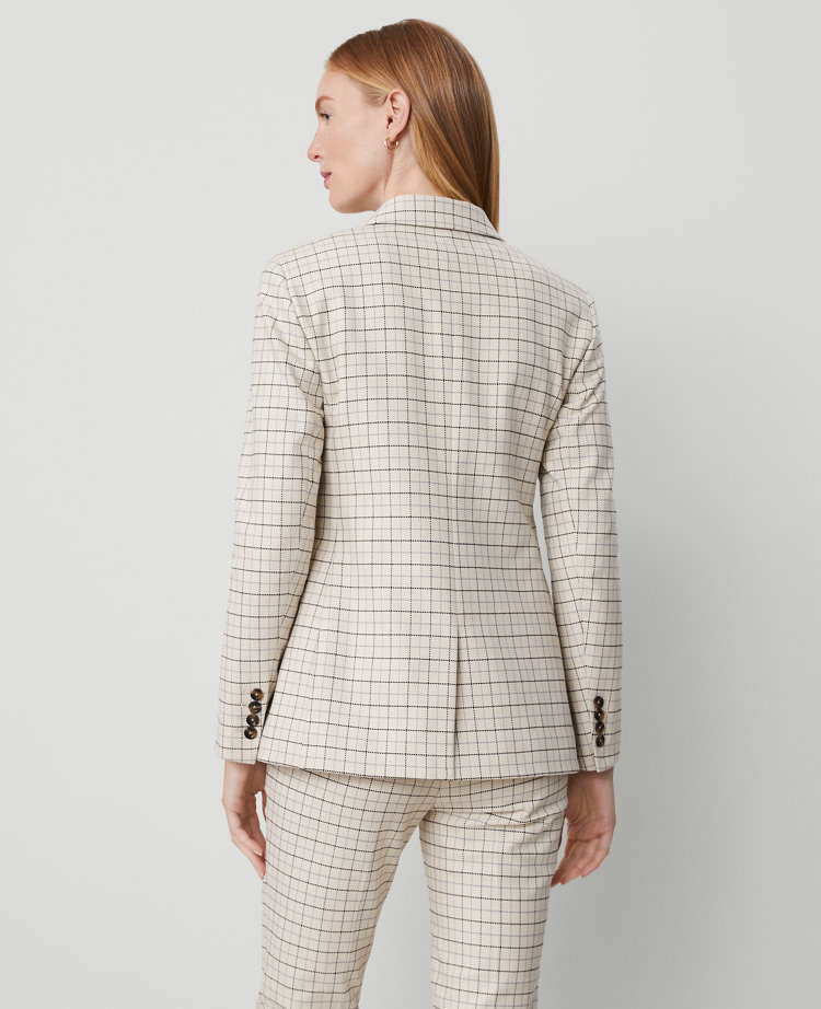 The Petite Greenwich Blazer in Plaid Stretch Cotton carousel Product Image 3