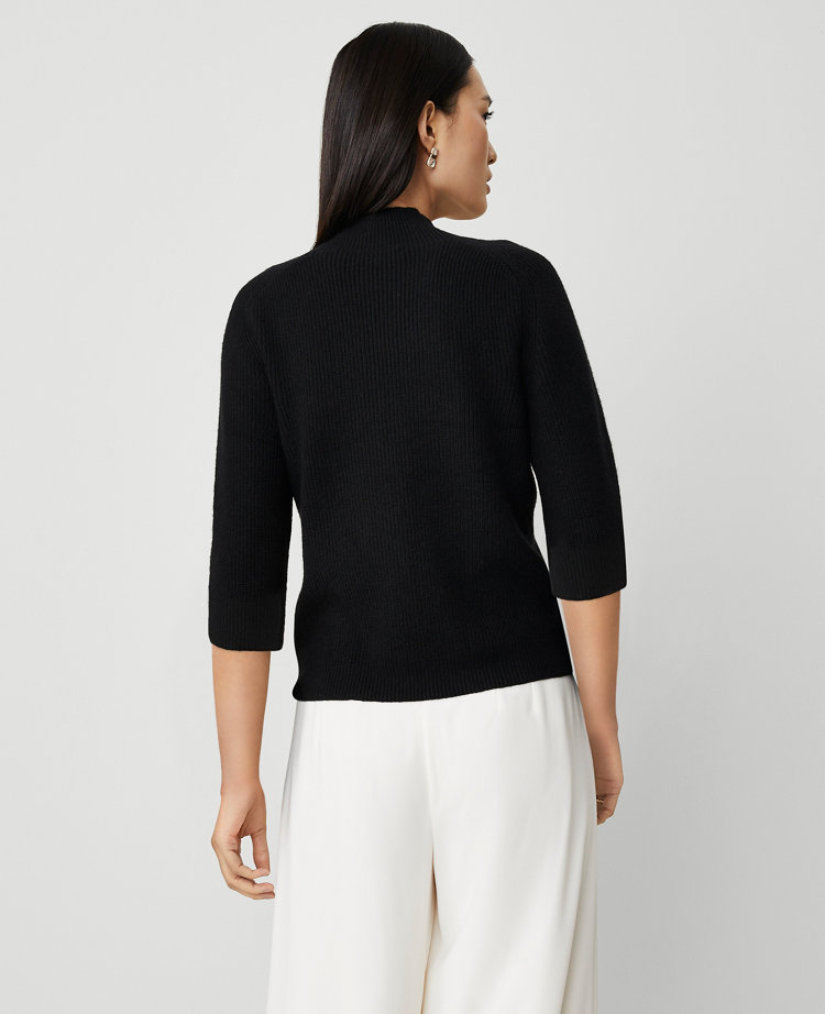 Petite Ribbed Mock Neck Sweater