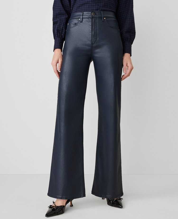 The Petite Coated Wide-Leg Jean