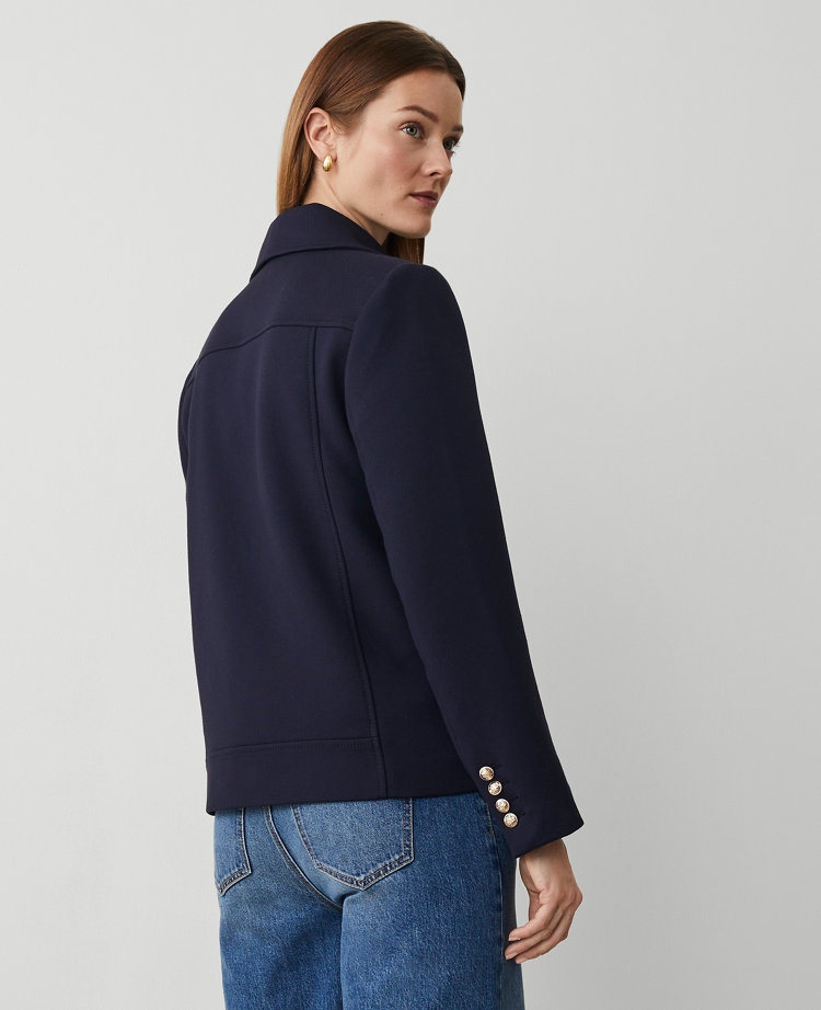 Petite Twill Double-Breasted Peacoat