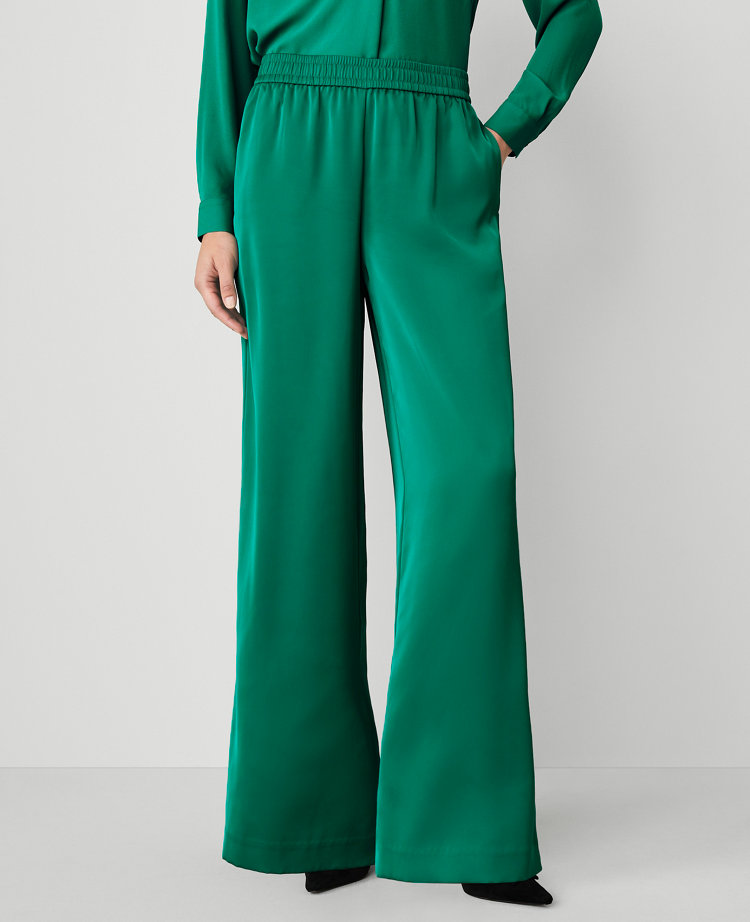 The Petite Perfect Wide-Leg Pant in Satin carousel Product Image 2