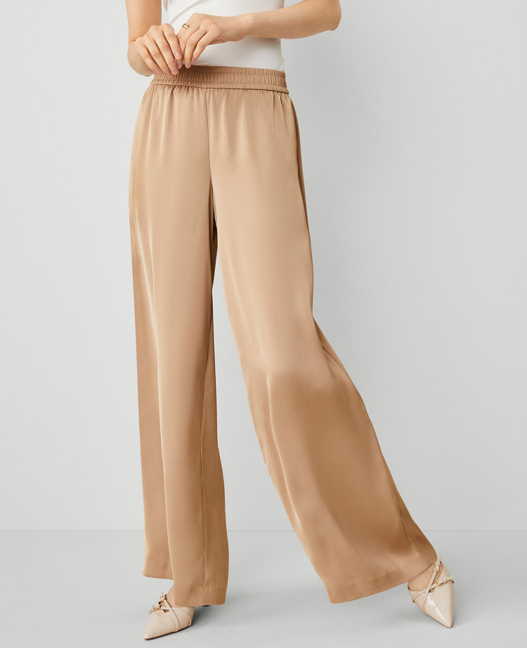 The Petite Perfect Wide-Leg Pant in Satin