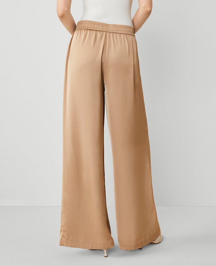 The Petite Perfect Wide-Leg Pant in Satin