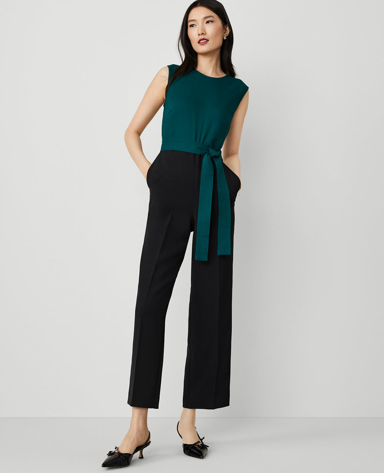 Petite Sleeveless Straight-Leg Jumpsuit