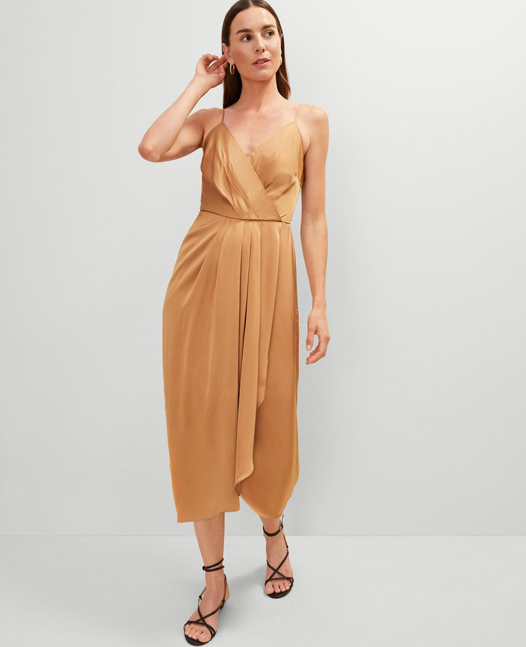 Draped Midi Sheath Dress