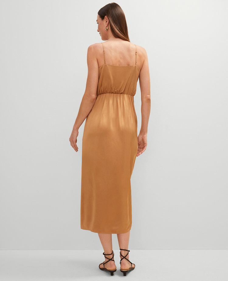 Draped Midi Sheath Dress