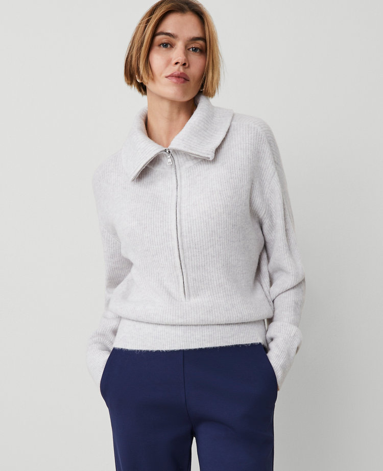 Half-Zip Bomber Sweater