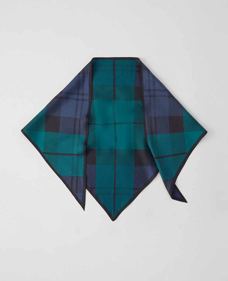 Tartan Triangle Silk Scarf