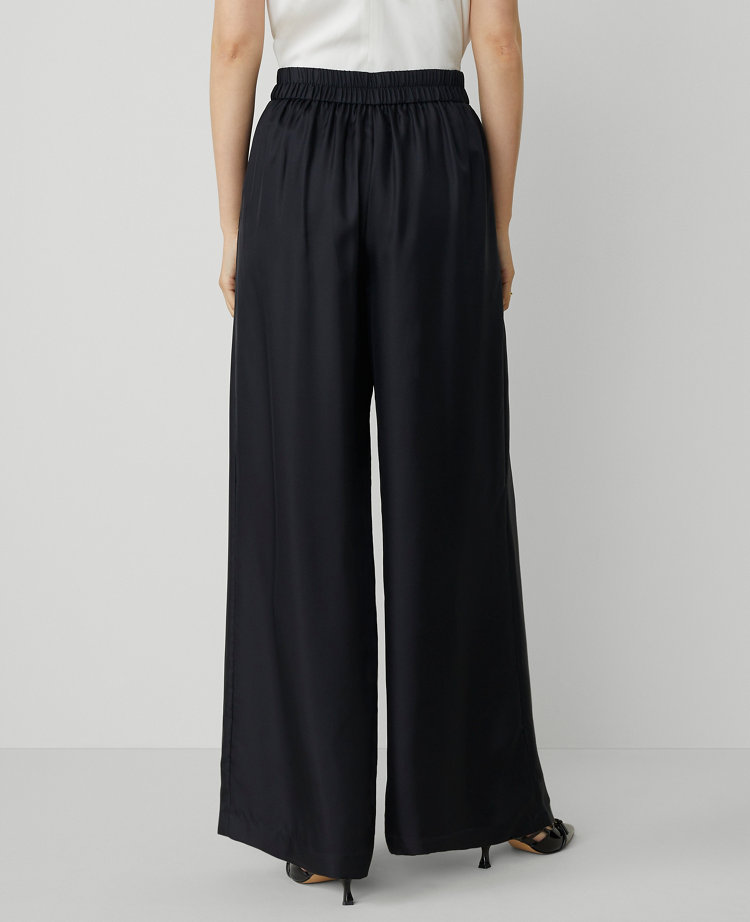 Studio Collection Pleated Easy Palazzo Pant in Silk