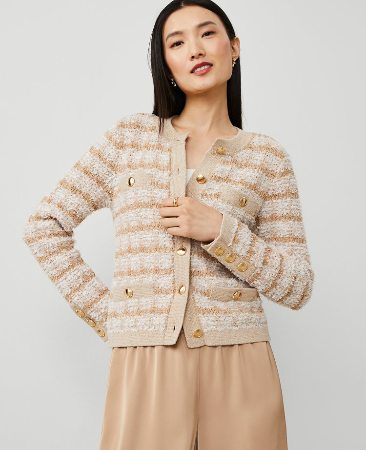 Confetti Button-Trim Cardigan