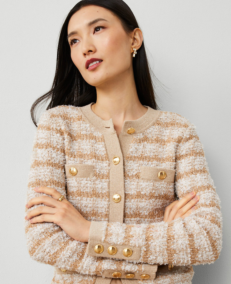 Confetti Button-Trim Cardigan