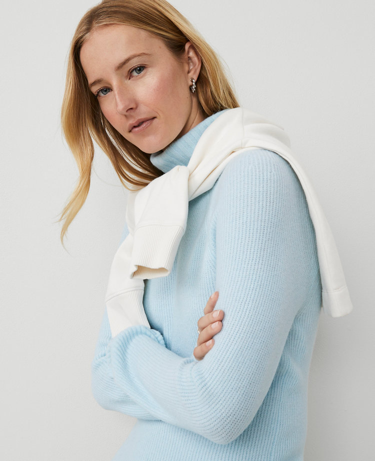 Petite Weekend Collection Ribbed Sweater Dress