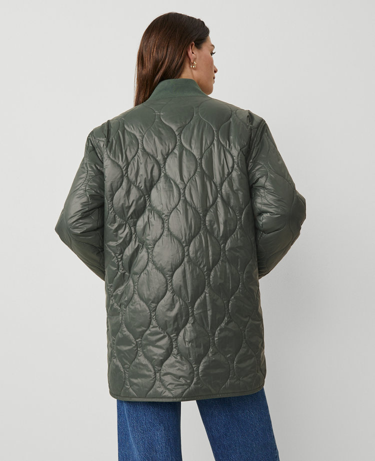 Petite Varsity Collar Quilted Jacket