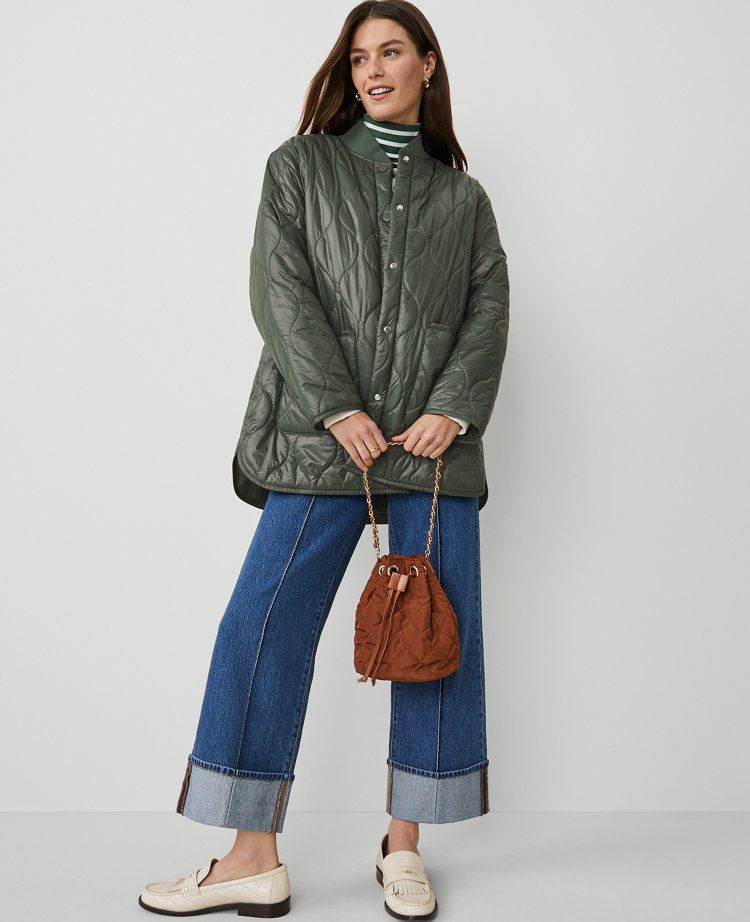 Petite Weekend Collection Varsity Collar Quilted Jacket