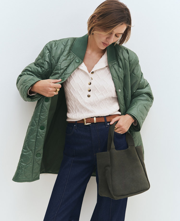 Petite Weekend Collection Varsity Collar Quilted Jacket
