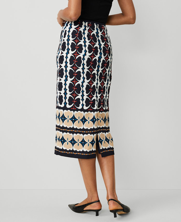 Petite Border Midi Pencil Skirt