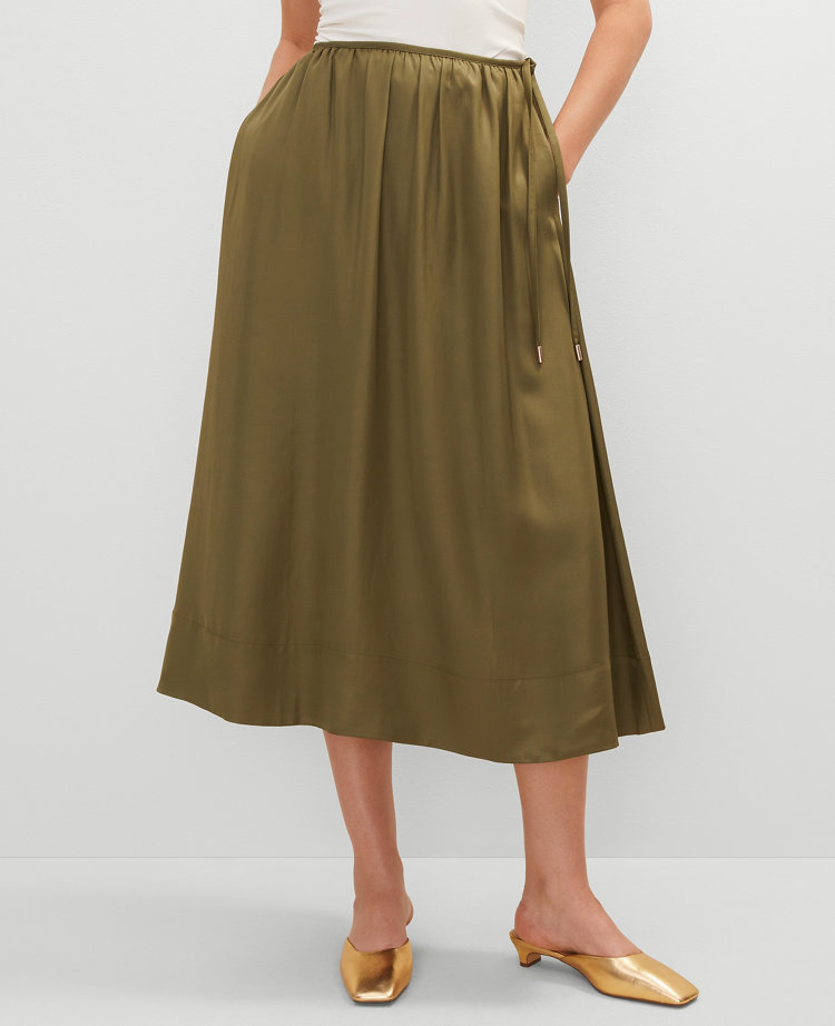 Side-Tie Midi Skirt