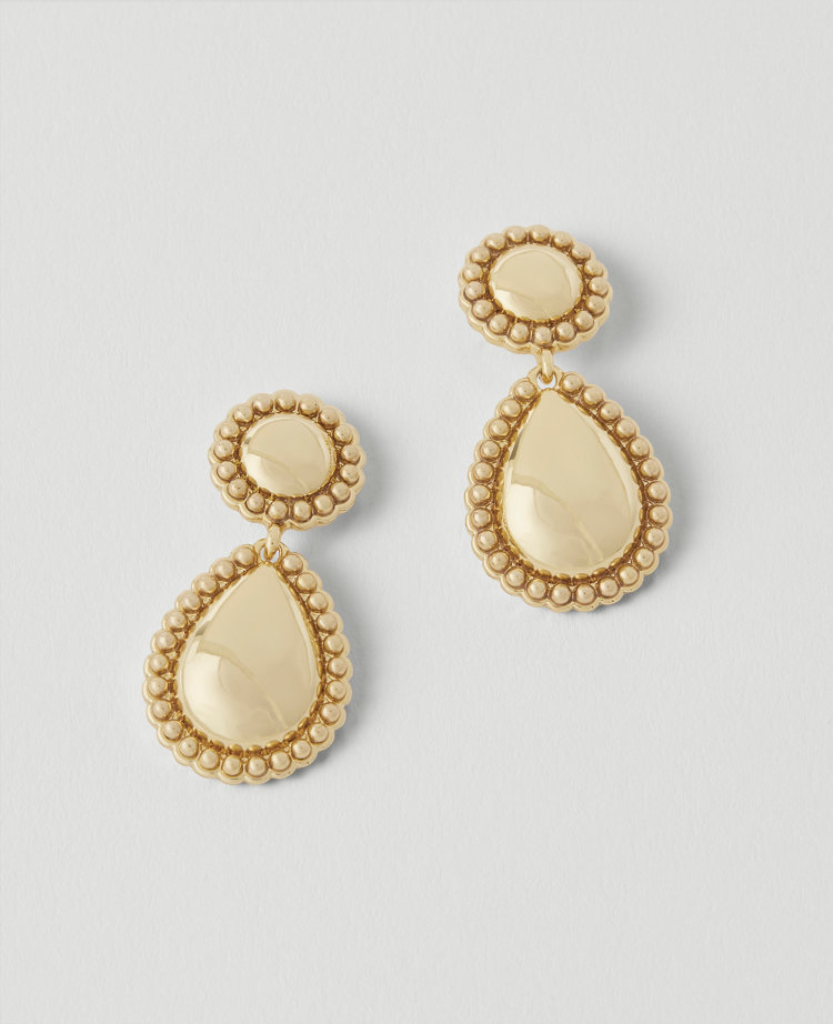 Metal Studded Drop Earrings