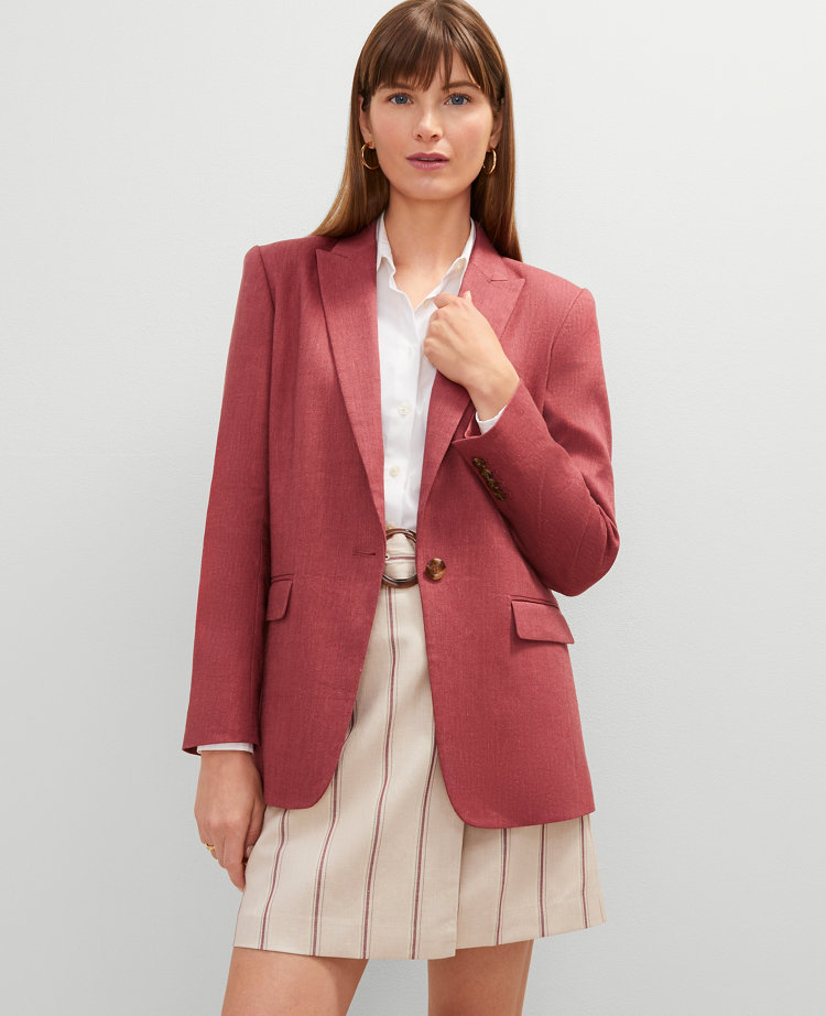 The Longline Blazer in Linen Blend