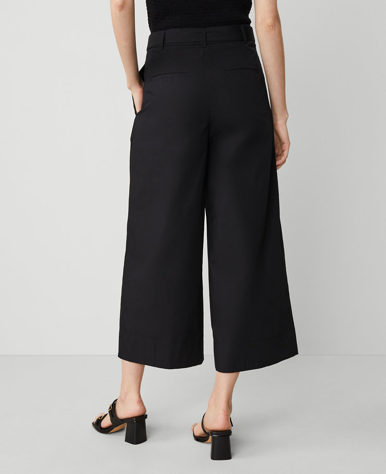 The Belted Cropped Palazzo Pant in Poplin