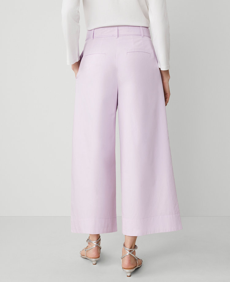 The Belted Cropped Palazzo Pant in Poplin